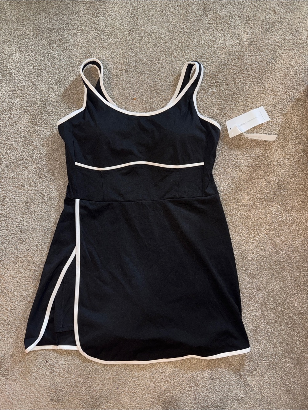 Black Active Dress with White Trim
